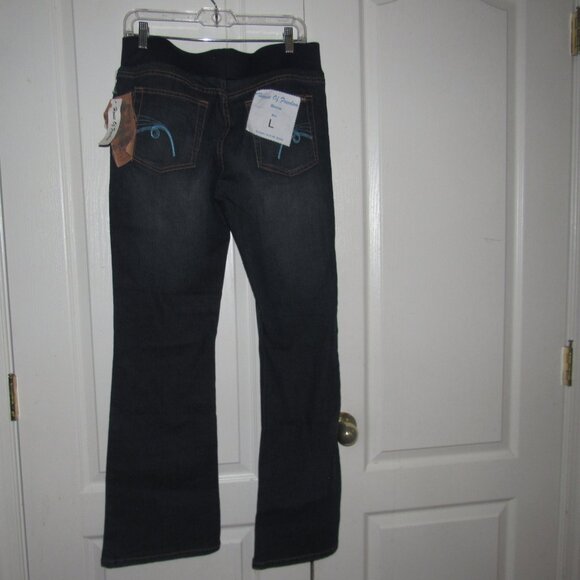 NWT HOUSE OF FREEDOM Dark Wash Pull-On Blue Jeans Size L - Picture 3 of 7